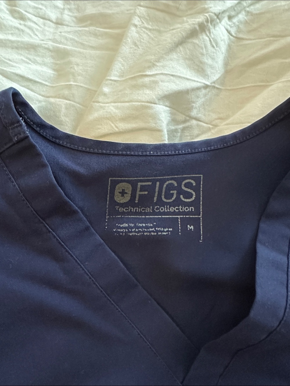 Figs Navy Blue Scrub Set- Small Top- Medium Pants (mismatched) - Picture 2 of 8